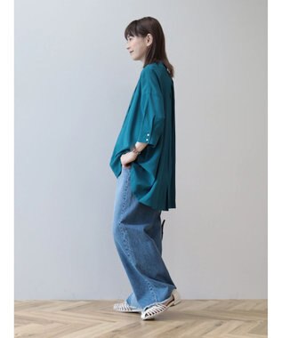 AMERICAN HOLIC 接触冷感バンドカラーチュニック Blue Green