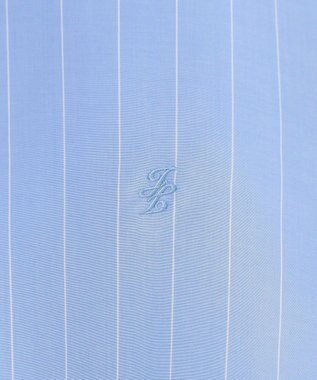 自由区 【洗える】SOMELOSテンセルバンドカラー シャツ サックス×オフ