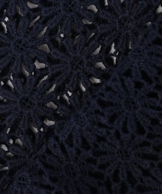 組曲 【先行予約・前後着用可】コットンフラワーレーシー カーディガン ネイビー系