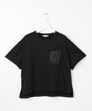自由区 S スパングルポケットＴシャツ ブラック