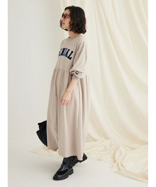 CRAFT STANDARD BOUTIQUE ウ゛ィンテージ風天竺　フロッキークラックＰＴ　ＯＰ　 Gray Beige