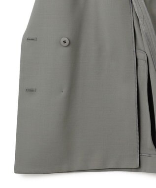 ICB ウール2WAYストレッチ ダブルブレストジャケット スモークグリーン系