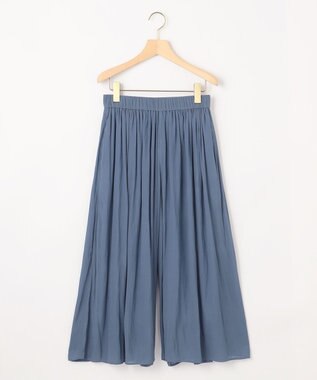 組曲 L 【WEB限定】シアープリーツライクシフォン パンツ ダスティブルー系