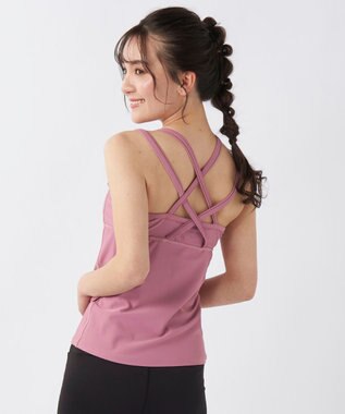 OP／FILA 【Kappa】カップ付きキャミソール フィットネスウェア グレー×ピンク