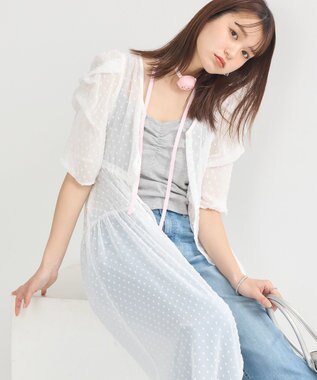 earth music&ecology ドットドビーシアー羽織ワンピース White