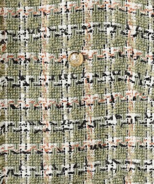 BEIGE， BERYL / ファンシーツイードノーカラージャケット Khaki Mix