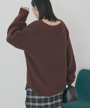 AMERICAN HOLIC ミニシャギーラメニットプルオーバー Brown