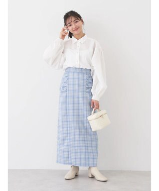 earth music&ecology 袖タックブラウス Off White