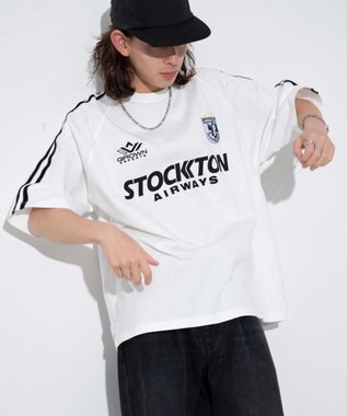 WEGO 【ユニセックス着用ITEM/手洗い可/MLサイズ】ラインゲームロゴT ホワイト