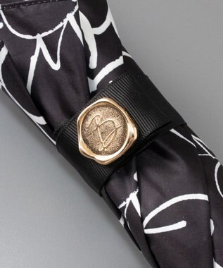 AURORA Beaurance ビューランス モノグラム柄 晴雨兼用傘 (トップフラット折傘) ブラック