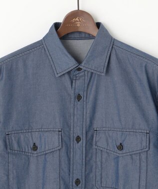 JOSEPH ABBOUD MOUNTAIN 【テーム・ヤルヴィコラボ・サスティナブル】コットンテンセルツイルバックプリント シャツ ネイビー系