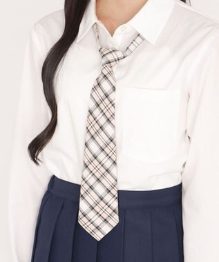 WEGO 【SCHOOLITEM】　チェックスクールネクタイ ベージュチェック1