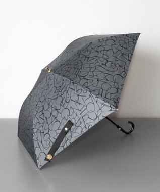 AURORA Beaurance ビューランス モノグラム柄 晴雨兼用傘 (トップフラット折傘) チャコールグレー