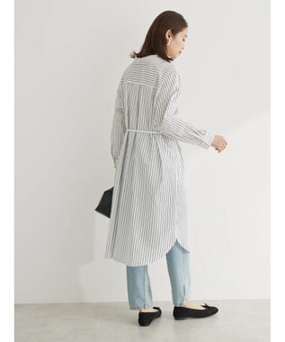 Green Parks ミドル丈シャツワンピース Navy