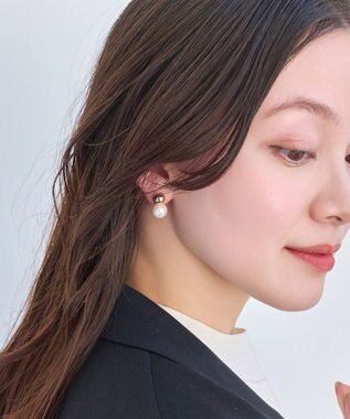 Phoebe ツインパールメタルイヤリング　ゴールド