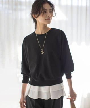 組曲 S フラワーメタルドルマン ニット ブラック系