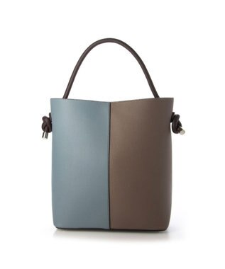 UNBILLION cachecache 丸ハンドルスクエアバケツワンショルダー サックスブルー