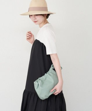 russet レザー巾着4WAYショルダーバッグ(CE-1454) Green