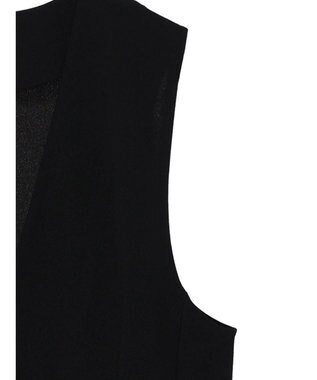 Green Parks 着流しカットジョーゼットジレ Black