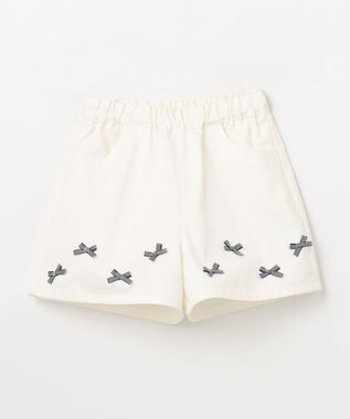 ANY KIDS ひんやりクール リボンショートパンツ オフホワイト
