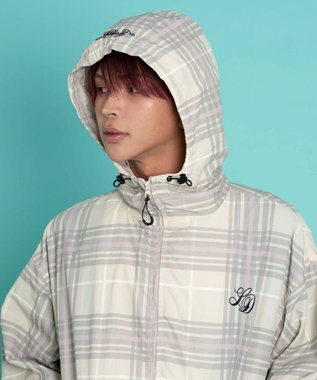 WEGO 【ユニセックス着用ITEM/MLサイズ展開】チェックロゴフードブルゾン ピンクソノタ