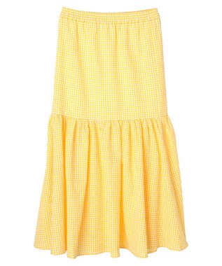 earth music&ecology ギンガムチェックマーメイドスカート Orange