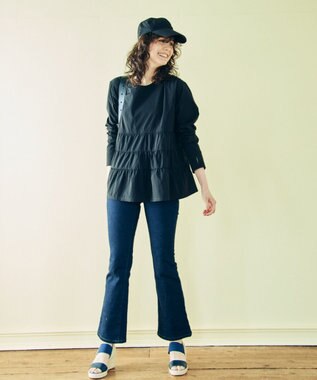 San-ai Resort（三愛水着楽園） 【WEB限定】5点セット キャップ付きUVカットタンキニ+ティアードラッシュセット水着【BeachQueen(ビーチクイーン）】 ブラック