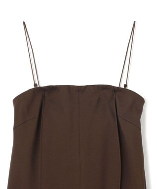 BEIGE， 【洗える】PHILOX / ハイストレッチベアトップオールインワン Brown