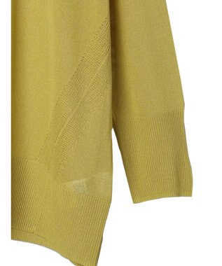 earth music&ecology シアーＢＩＧカーディガン Yellow