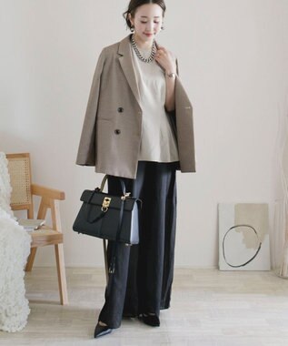 Green Parks AnriettMusee シアータックワイドパンツ Black