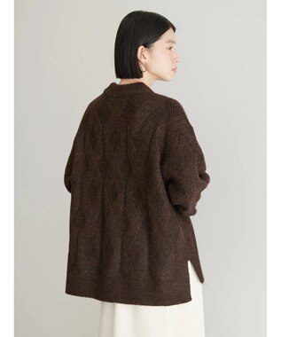 AMERICAN HOLIC Ｍｉｘヤーンモックネックケーブルニットプルオーバー Brown