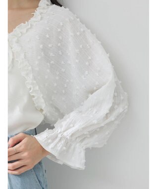 earth music&ecology ふくれジャガードボレロ Ivory