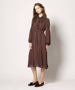 TOCCA 【ヨンア×大人百花×TOCCAコラボ・00サイズあり・洗える】ALLURING BEAUTY ドレス ブラウン×ピンク系