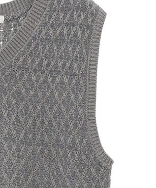 earth music&ecology ラメジャガードニットベスト Gray