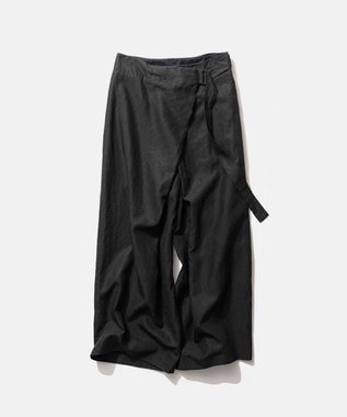 LINEN WEATHER | ベルトワイドパンツ, BLACK, 01