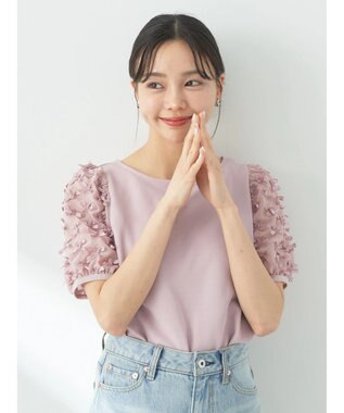 earth music&ecology リボンスリーブプルオーバー Pink