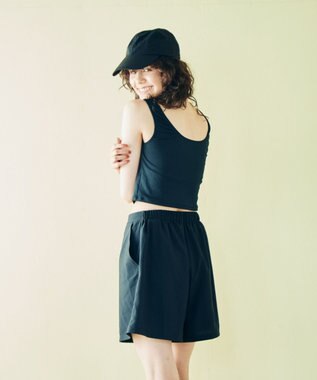 San-ai Resort（三愛水着楽園） 【WEB限定】5点セット キャップ付きUVカットタンキニ+ティアードラッシュセット水着【BeachQueen(ビーチクイーン）】 ブラック