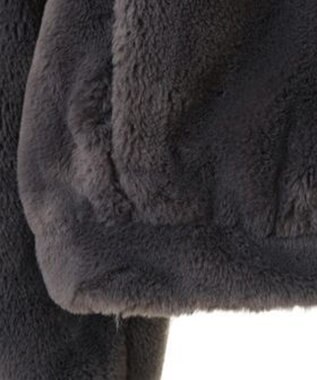 earth music&ecology ファーショートコート チャコールグレー