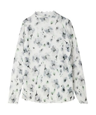 CRAFT STANDARD BOUTIQUE プリント柄スタンドネックプルオーバー Off White