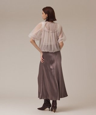 GRACE CONTINENTAL チュールシアーブルゾン ベージュ