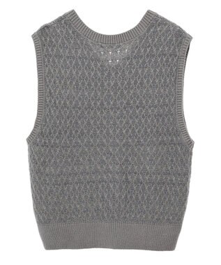 earth music&ecology ラメジャガードニットベスト Gray
