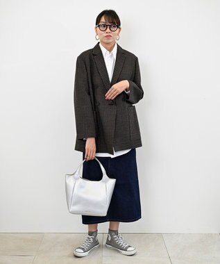Hekhèr Le Style de Vie 新素材・新色【日本製/セレモニーにも】シュリンクレザー ハンドバッグ medium シルバ－ シルバー