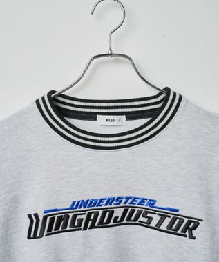 WEGO ヘビーウエイト刺繍バイカラープルオーバー グレー