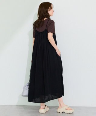 Green Parks レーヨンクレープキャミワンピース Black