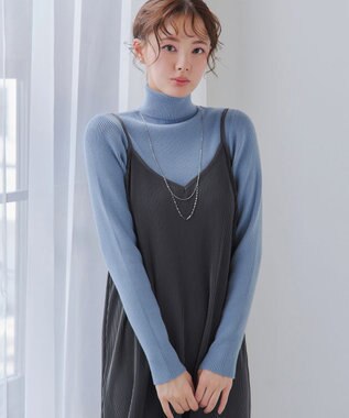 Tiaclasse 【新色追加・洗える】リブタートルニット