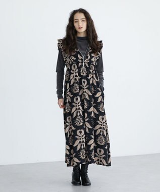 Green Parks ■ＥＳＣＡＲ　ボタニカルｐｔフリルエプロンワンピース