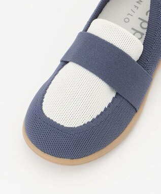 steppi “撥水＆洗えるニットシューズ” KIDS スリップオン シューズ ダルブルー
