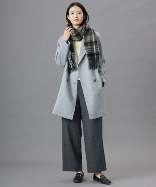 J.PRESS LADIES ネップヘリンボーンワイドパンツ グレー系