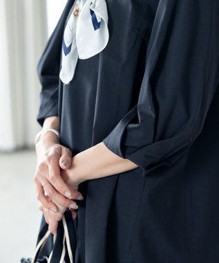 Tiaclasse L 【洗える】大人可愛いバックフレアカットチュニック ネイビー