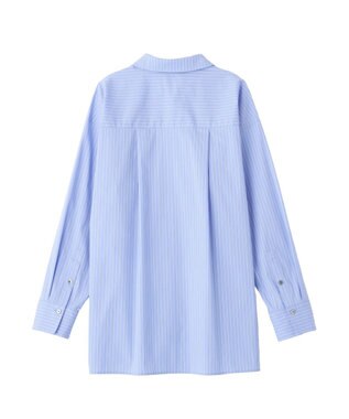YECCA VECCA レースヘムロングシャツ Stripe